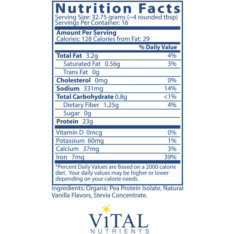 ProVeg Organic Pea Protein Vanilla (524 Grams Powder)