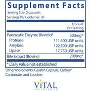 Pancreatin & Ox Bile Extract (60 Capsules)
