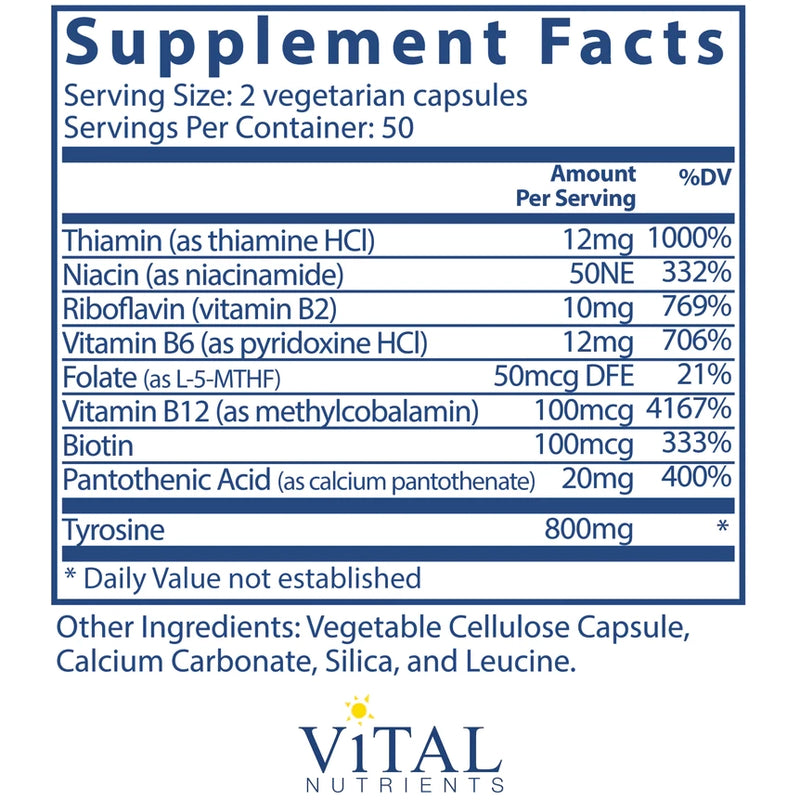 Tyrosine and B Vitamins (100 Capsules)