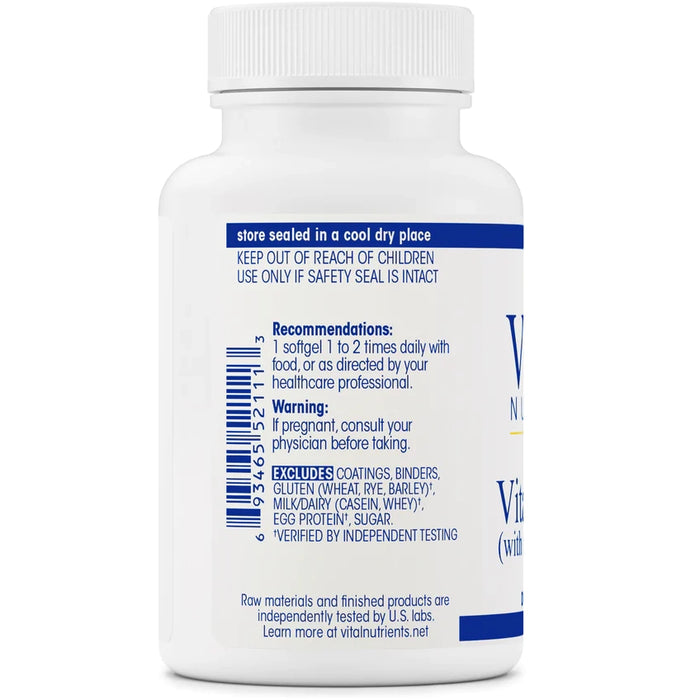 Vitamin E 400 (100 Softgels)-Vitamins & Supplements-Vital Nutrients-Pine Street Clinic
