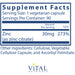 Zinc (citrate) (30 mg) (90 Capsules)-Vitamins & Supplements-Vital Nutrients-Pine Street Clinic