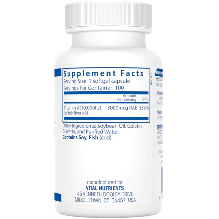Vitamin A 3000mcg (100 Softgels)-Vitamins & Supplements-Vital Nutrients-Pine Street Clinic