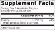 Choline Bitartate (100 Capsules)