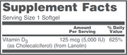 Vitamin D3 (5,000 IU) (120 Softgels)
