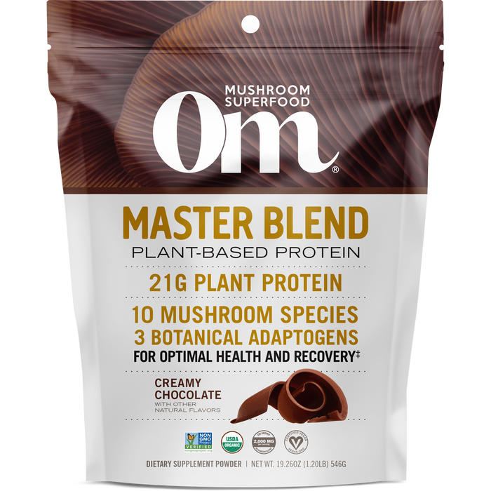 Master Blend Plant-Based Protein Powder (14 Servings)-Vitamins & Supplements-Om Mushrooms-Chocolate-Pine Street Clinic