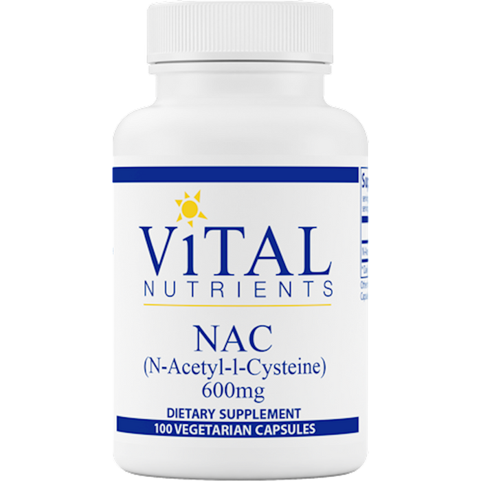 NAC (N-Acetyl-l-Cysteine) (600 mg) (100 Capsules)-Vital Nutrients-Pine Street Clinic