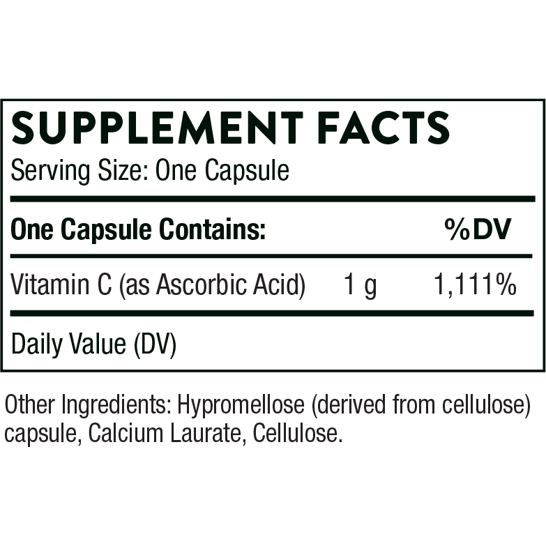 Ascorbic Acid (Vitamin C) (60 Capsules)