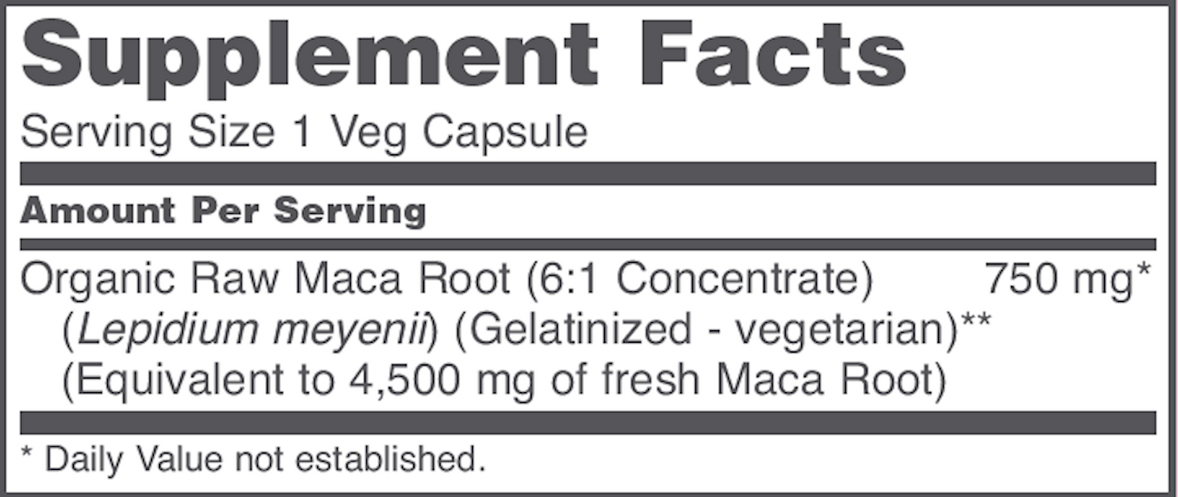 Raw Maca (750 mg) (90 Capsules)