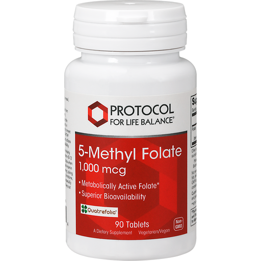 5-Methyl Folate (1,000 mcg) (90 Tablets)-Protocol For Life Balance-Pine Street Clinic