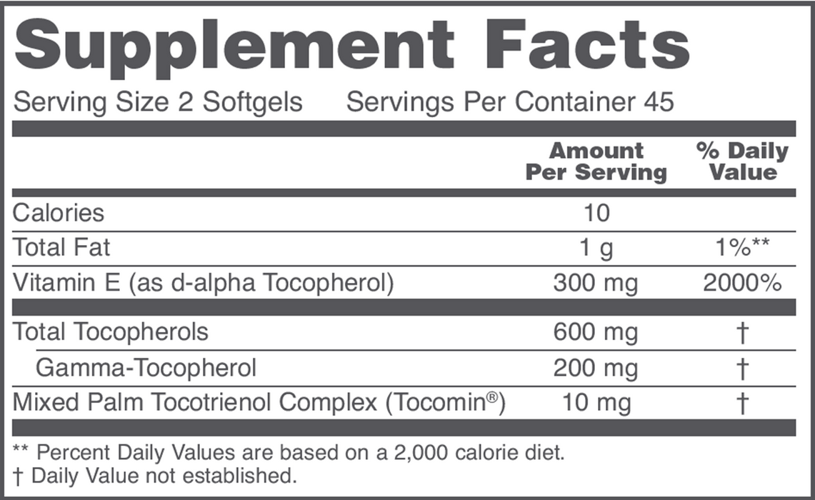 Gamma E Toco Complex (90 Softgels)-Vitamins & Supplements-Protocol For Life Balance-Pine Street Clinic