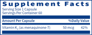 Vitamin K2 (50 mcg) (60 Capsules)