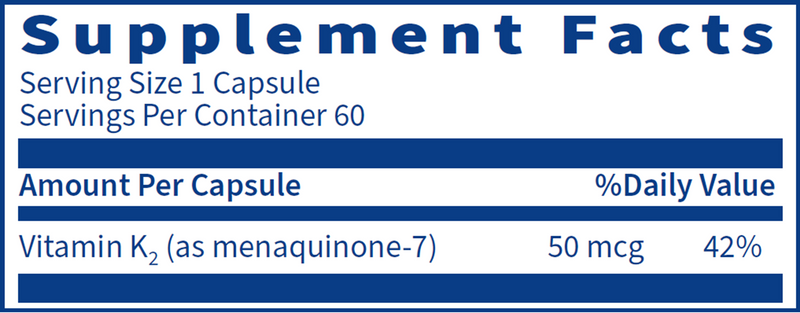 Vitamin K2 (50 mcg) (60 Capsules)
