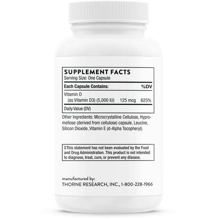 Vitamin D-5,000 (NSF Certified for Sport) (60 Capsules)-Vitamins & Supplements-Thorne-Pine Street Clinic