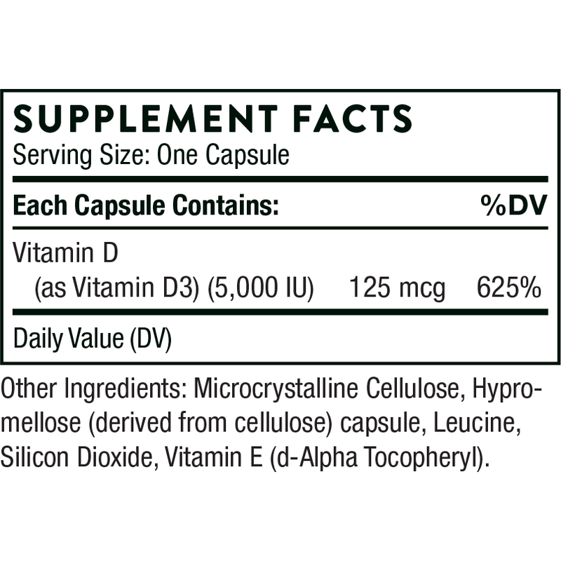 Vitamin D-5,000 (NSF Certified for Sport) (60 Capsules)