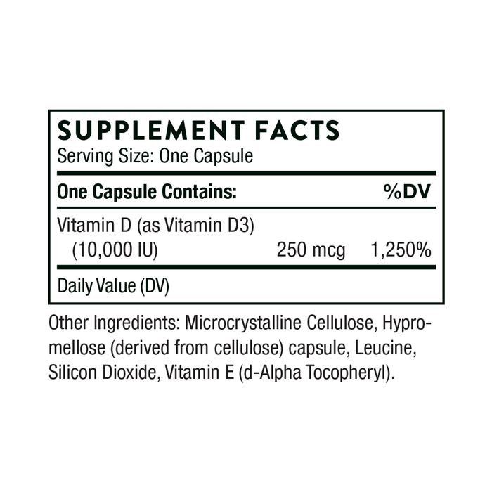 Vitamin D (10,000 IU) (60 Capsules)-Vitamins & Supplements-Thorne-Pine Street Clinic