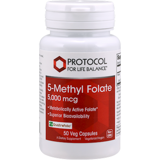 5-Methyl Folate (5,000 mcg) (50 Capsules)-Vitamins & Supplements-Protocol For Life Balance-Pine Street Clinic