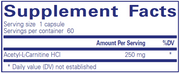 Acetyl-l-Carnitine (250 mg) (60 Capsules)