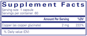 Copper (glycinate) (60 Capsules)-Pure Encapsulations-Pine Street Clinic
