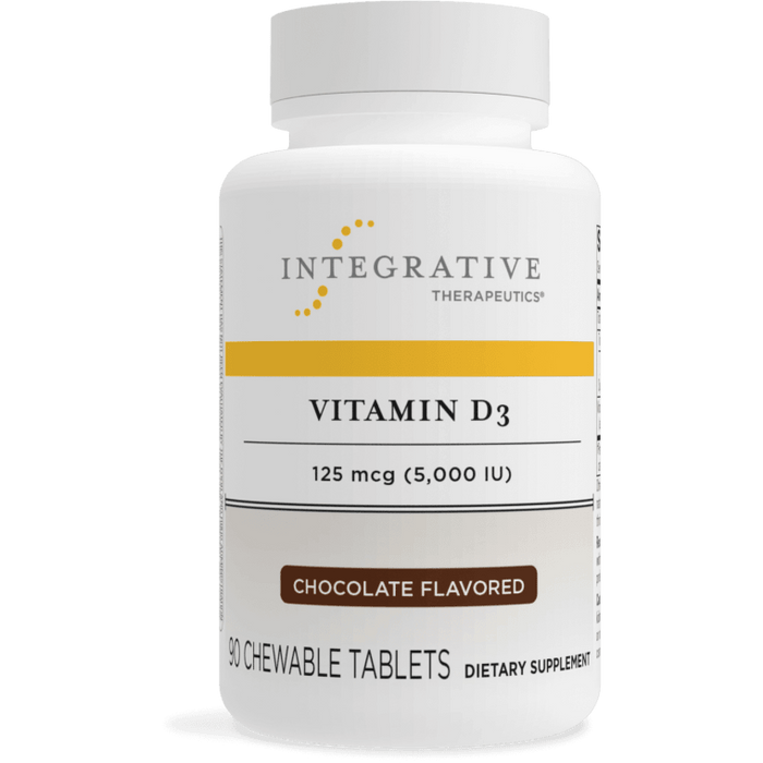 Vitamin D3 (Chocolate Flavor)-Vitamins & Supplements-Integrative Therapeutics-125 mcg (5000 IU) - 90 Tablets-Pine Street Clinic