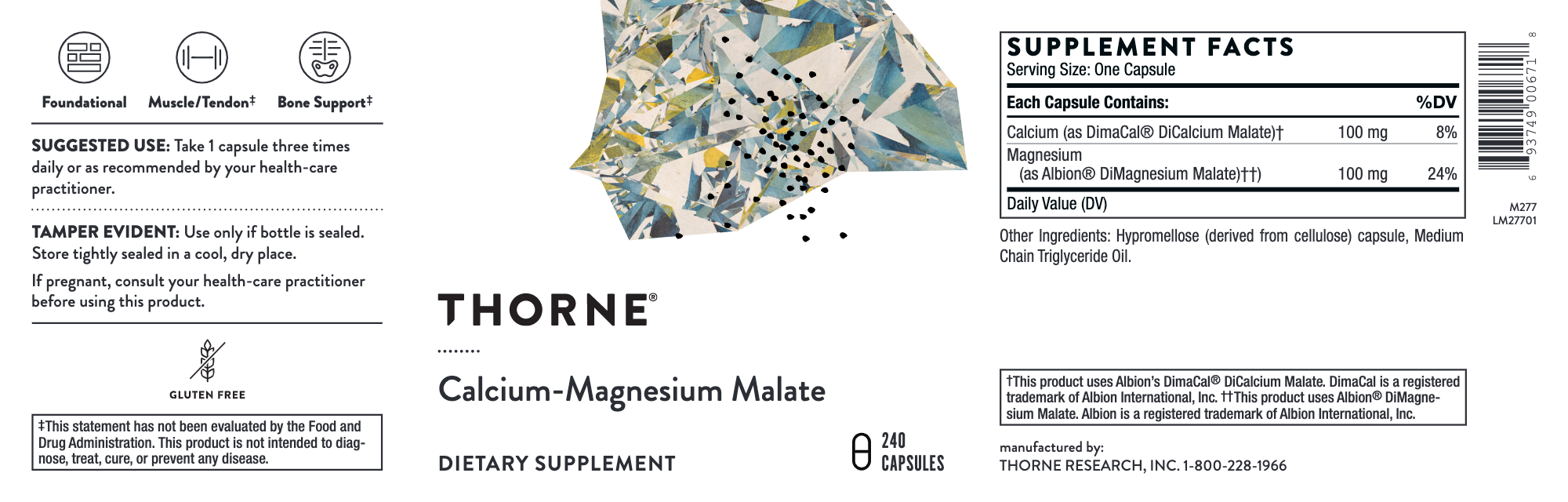 Calcium-Magnesium Malate (240 Capsules)-Vitamins & Supplements-Thorne-Pine Street Clinic