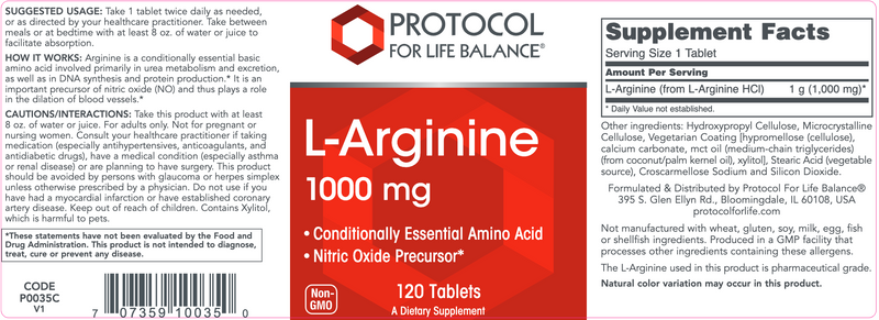 L-Arginine (120 Tablets)