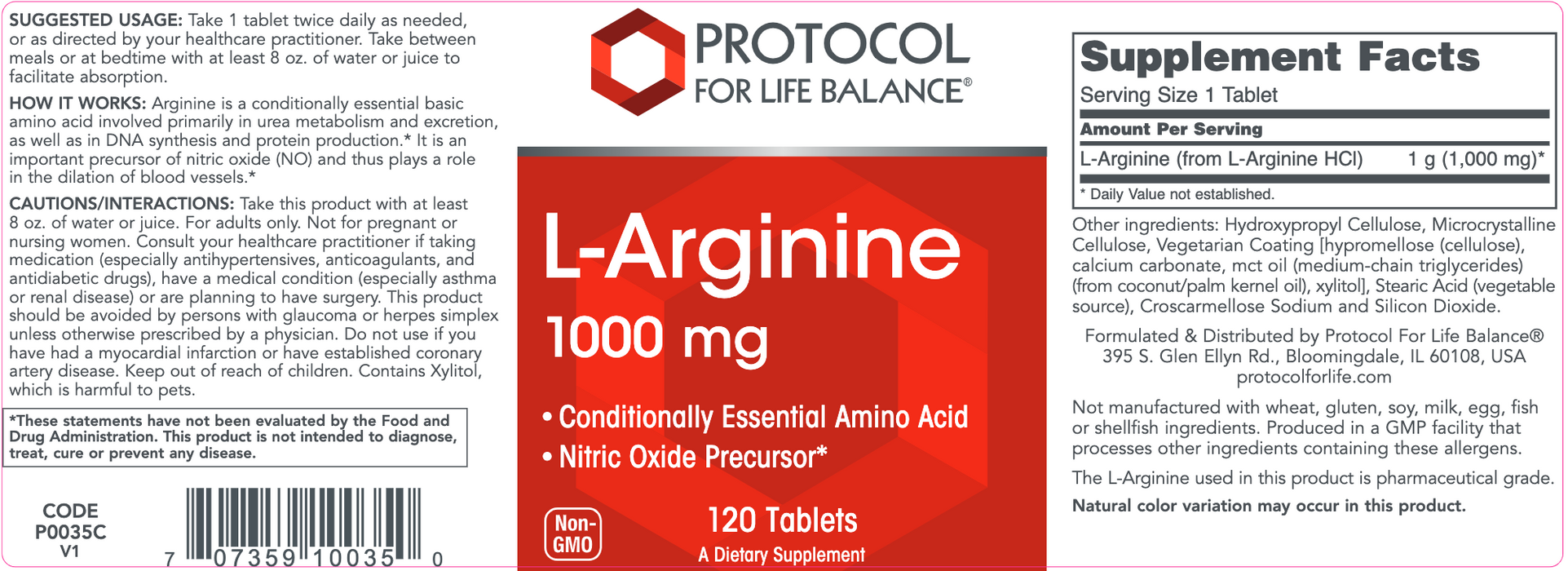 L-Arginine (120 Tablets)