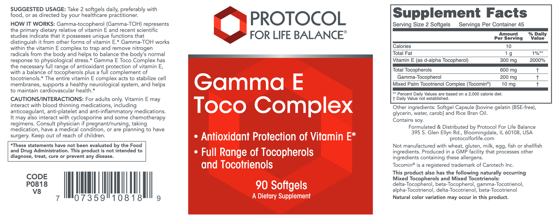 Gamma E Toco Complex (90 Softgels)