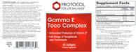 Gamma E Toco Complex (90 Softgels)-Vitamins & Supplements-Protocol For Life Balance-Pine Street Clinic