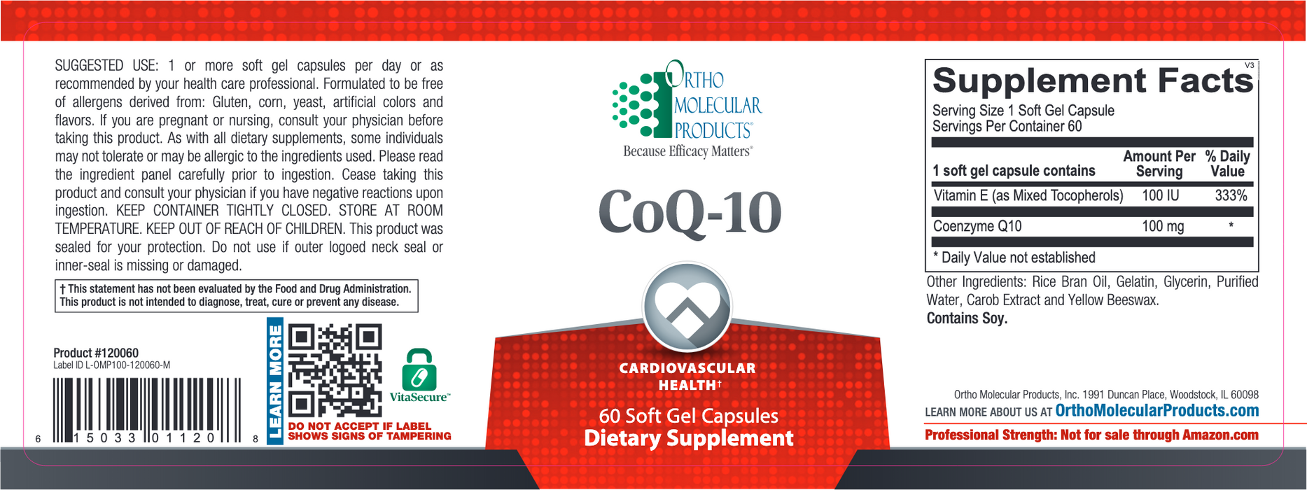 CoQ-10-Vitamins & Supplements-Ortho Molecular Products-60 Softgels-Pine Street Clinic