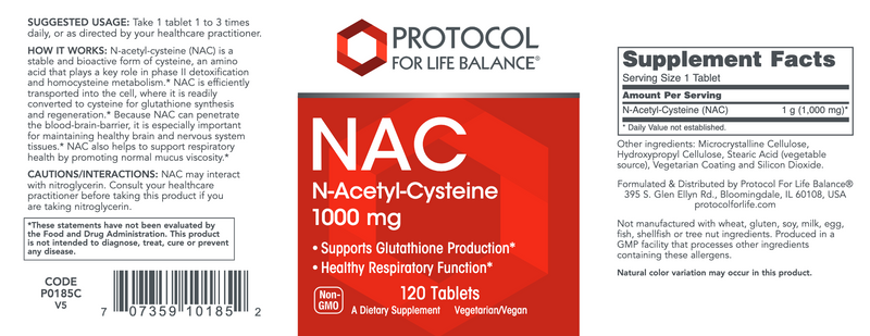 N-Acetyl-Cysteine (NAC) (1000 mg) (120 Tablets)