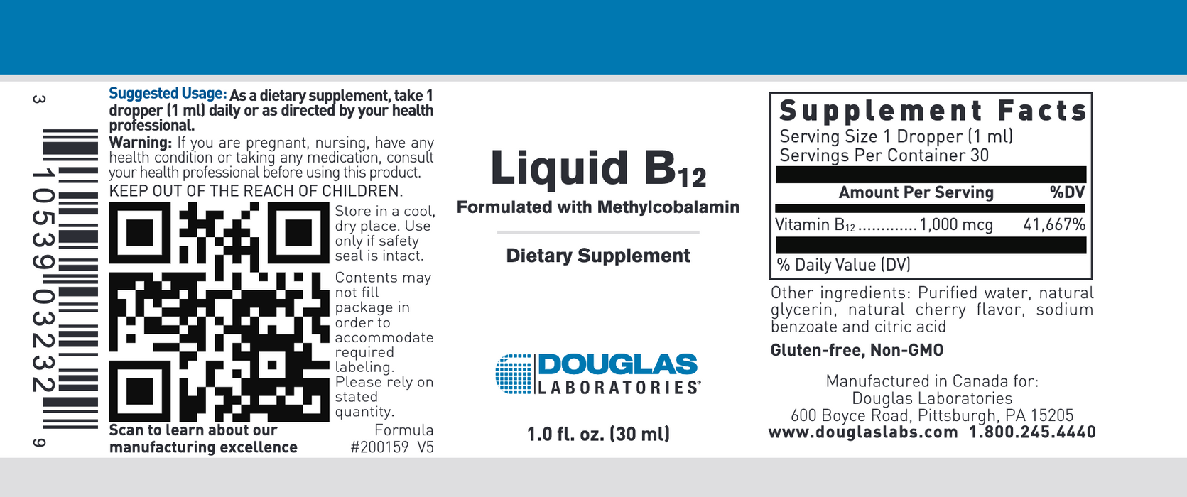 Liquid B12 (1 Fluid Ounce)-Douglas Laboratories-Pine Street Clinic