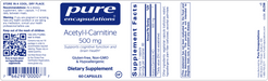 Acetyl-l-Carnitine (500 mg) (60 Capsules)-Pure Encapsulations-Pine Street Clinic