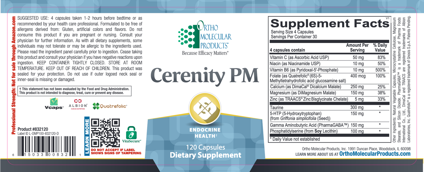 Cerenity PM-Ortho Molecular Products-60 Capsules-Pine Street Clinic