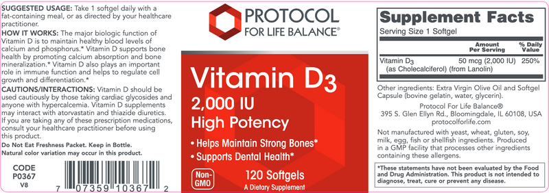 Vitamin D3 (120 Softgels)