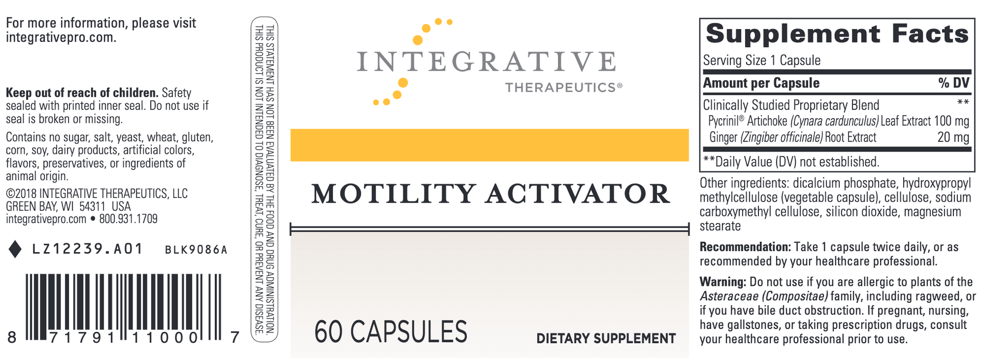 Motility Activator (60 Capsules)-Integrative Therapeutics-Pine Street Clinic