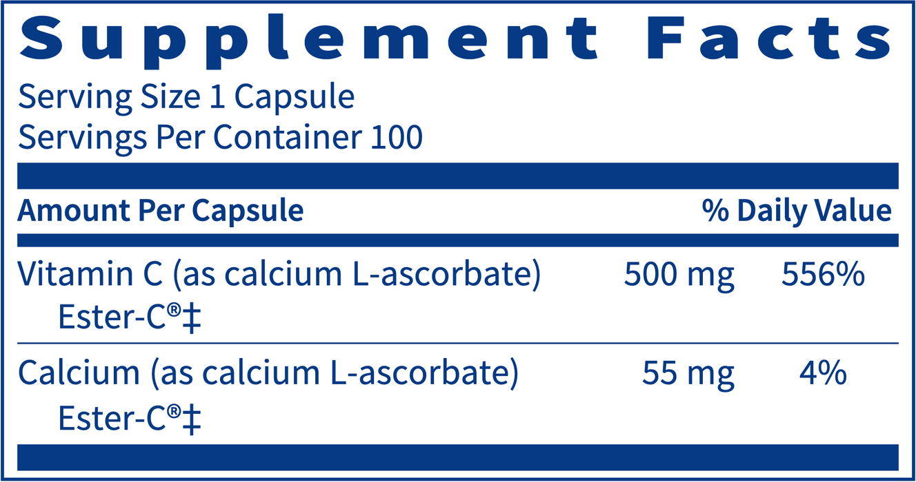 Ester-C (500 mg) (100 Capsules)