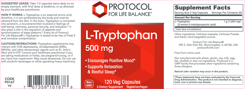 L-Tryptophan (500 mg)