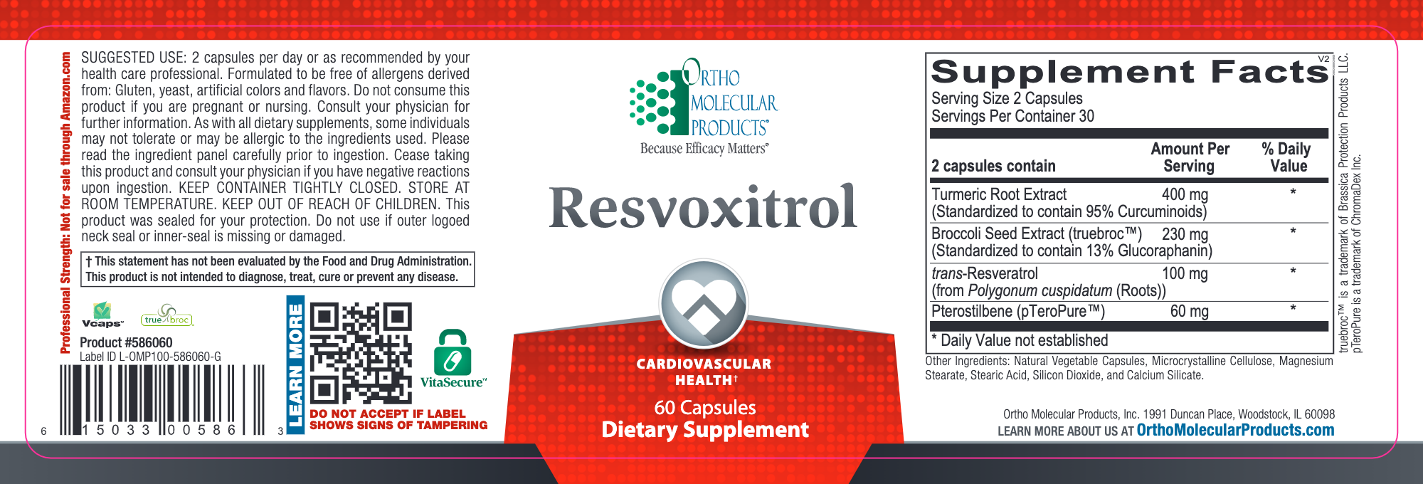 Resvoxitrol (60 Capsules)-Vitamins & Supplements-Ortho Molecular Products-Pine Street Clinic