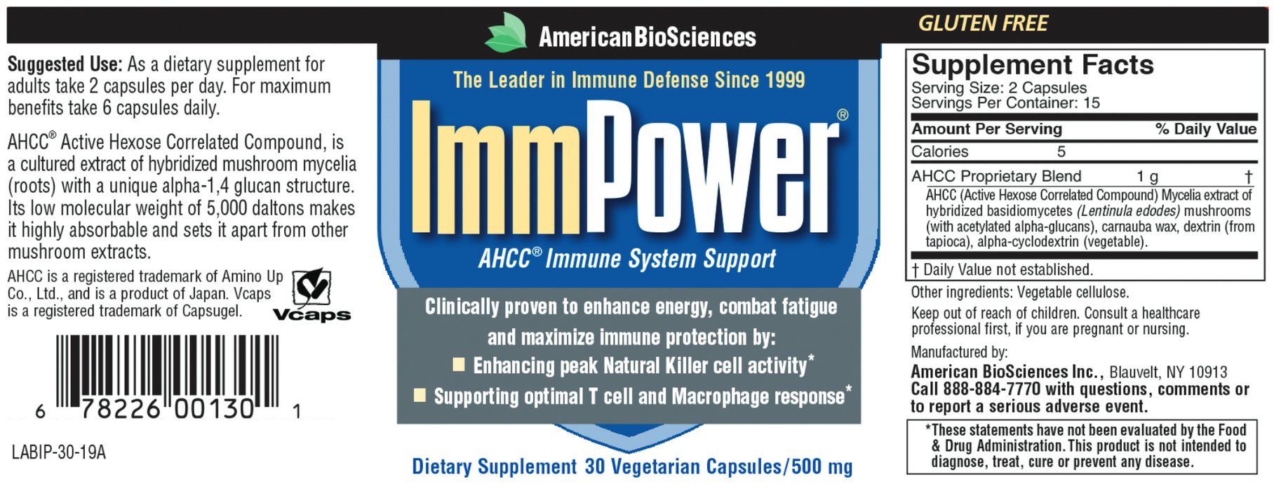 ImmPower AHCC (30 Capsules)-American BioSciences-Pine Street Clinic