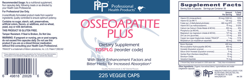 Osseoapatite Plus (225 Capsules)