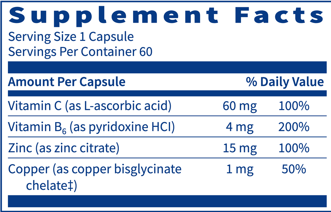 Zinc Plus (Zinc Citrate) (60 Capsules)-Vitamins & Supplements-Klaire Labs - SFI Health-Pine Street Clinic