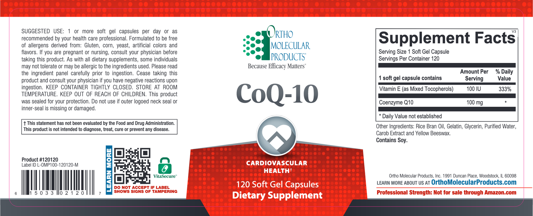 CoQ-10-Vitamins & Supplements-Ortho Molecular Products-60 Softgels-Pine Street Clinic