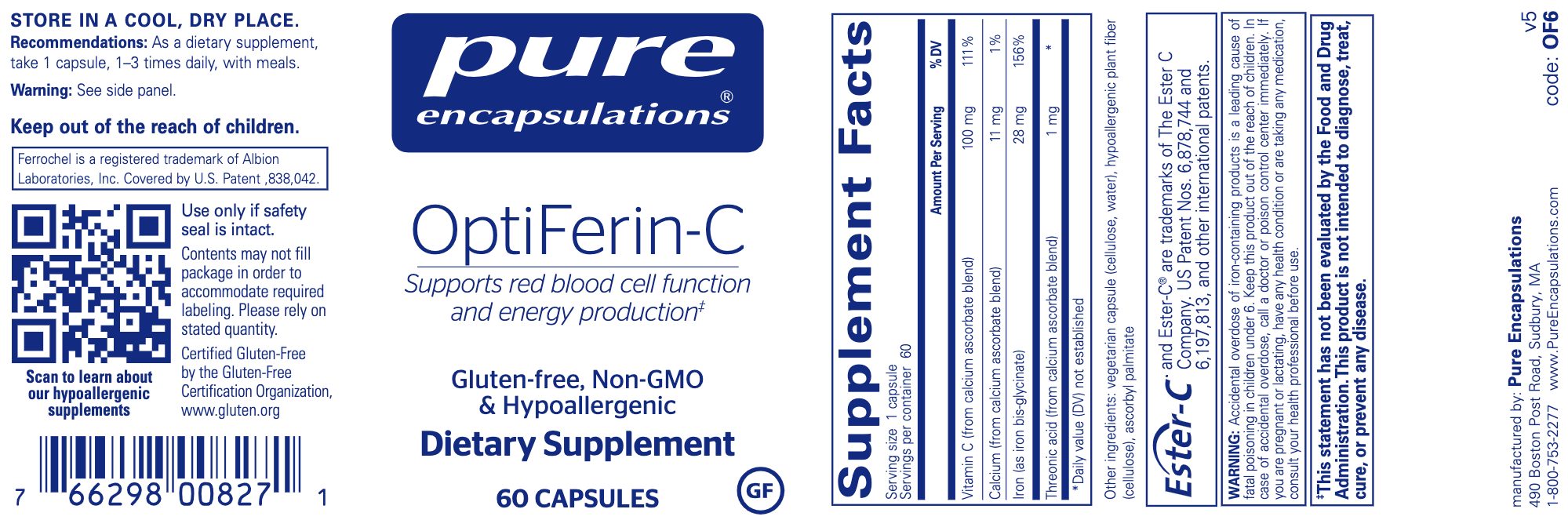OptiFerin-C (60 Capsules)-Vitamins & Supplements-Pure Encapsulations-Pine Street Clinic