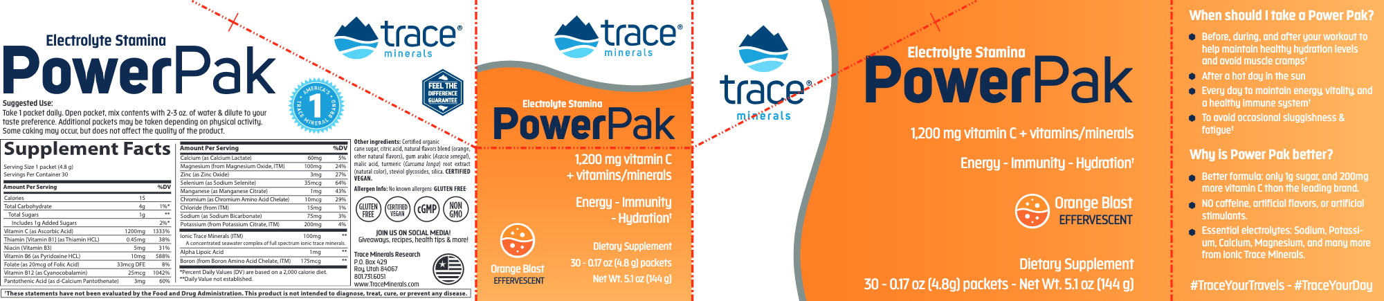 Power Pak (Orange Blast) (30 Packets)-Vitamins & Supplements-Trace Minerals-Pine Street Clinic