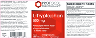 L-Tryptophan (500 mg)-Vitamins & Supplements-Protocol For Life Balance-60 Capsules-Pine Street Clinic