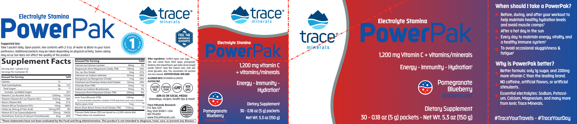 Power Pak (Pomegranate Blueberry) (30 Packets)-Vitamins & Supplements-Trace Minerals-Pine Street Clinic