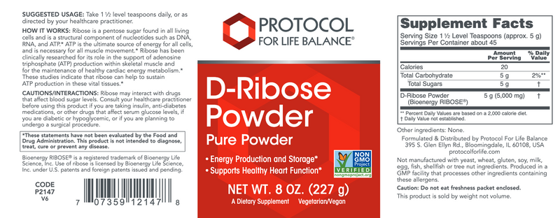 D-Ribose Powder (8 Ounces)
