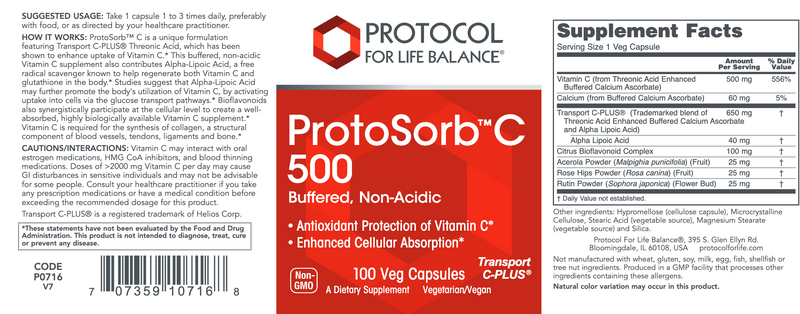 ProtoSorb C 500 (100 Capsules)