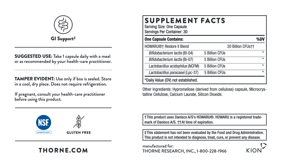 FloraSport 20B (30 Capsules)-Vitamins & Supplements-Thorne-Pine Street Clinic