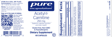 Acetyl-l-Carnitine (250 mg) (60 Capsules)-Vitamins & Supplements-Pure Encapsulations-Pine Street Clinic